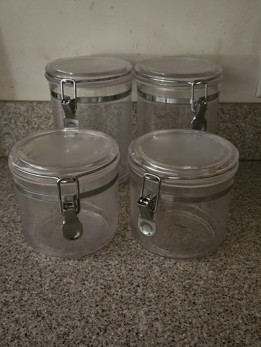 Set of 4 Clear Airtight Canisters